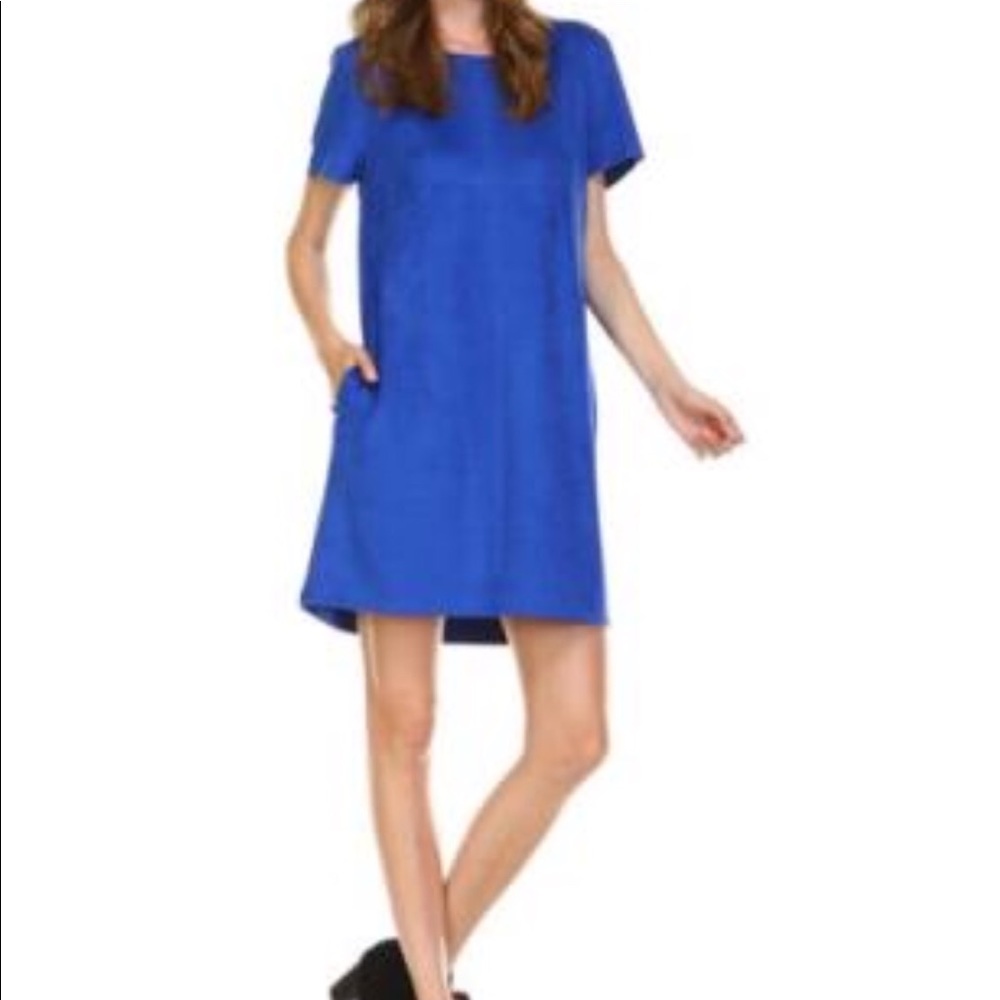 Joh Aubrey Short Sleeve Faux Suede Dress